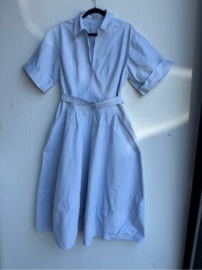 Simkhai Light Blue Midi Shirt Dress with Belt